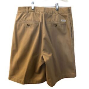 Daniel Cremieux Men's Tan Bermuda Golf Shorts Pleated Front Casual Size 32